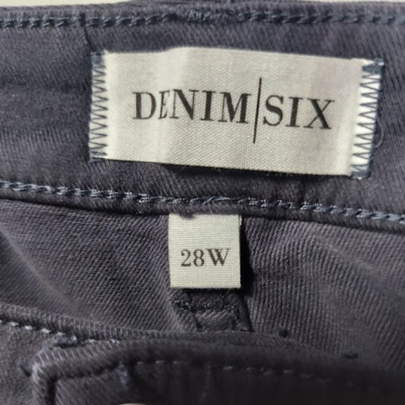 NWT Denim Six Women's Plus Size 28W Navy Utility Pants Zipped Pocket and Sides - Picture 3 of 11